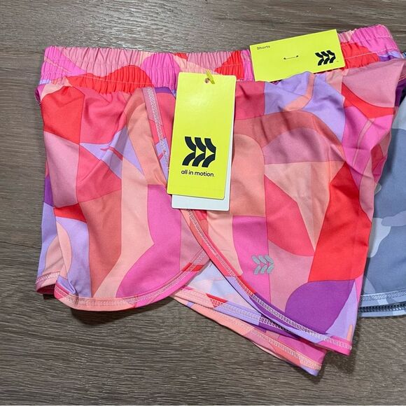 All in Motion Girls Athletic Run Shorts Set XS 4/5 - Picture 2 of 7